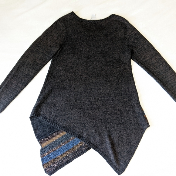 Soft Surroundings Wool Blend Criss Cross Hemline Sweater Top Medium - Picture 3 of 9